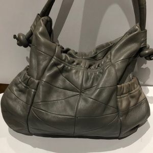 Hayden-Harnett grey leather handbag